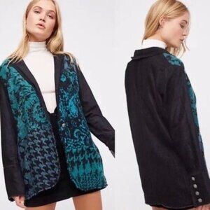Free People Better Together Blazer Jacket, Black, Medium